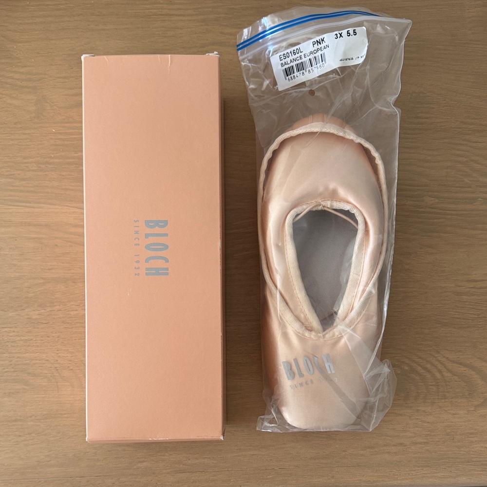 BNWT Bloch European Balance Pointe Shoes ES0160L size 5.5 3X